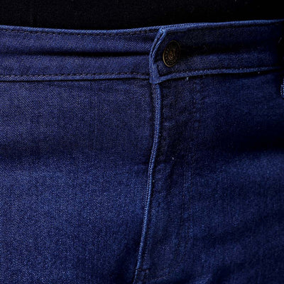 Men's Plus Size Dark Blue Bootcut Fit Solid Stretchable Jeans