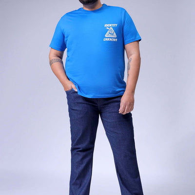 Men's Plus Size Dark Blue Bootcut Fit Solid Stretchable Jeans