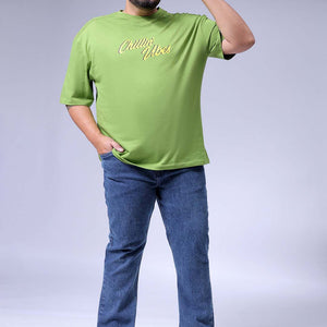 Men's Plus Size Blue Bootcut Fit Solid Stretchable Jeans