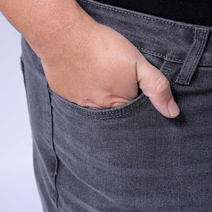 Men's Plus Size Grey Bootcut Fit Solid Stretchable Jeans