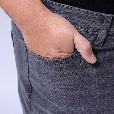 Men's Plus Size Grey Bootcut Fit Solid Stretchable Jeans