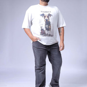 Men's Plus Size Grey Bootcut Fit Solid Stretchable Jeans