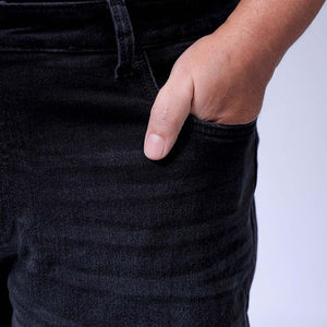 Men's Plus Size Black Bootcut Fit Solid Stretchable Jeans