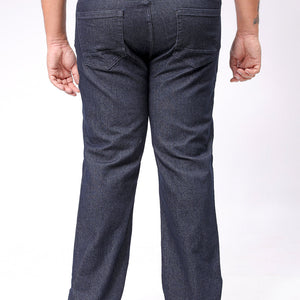 Men's Plus Size Blue Bootcut Fit Solid Stretchable Jeans