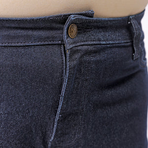 Men's Plus Size Blue Bootcut Fit Solid Stretchable Jeans
