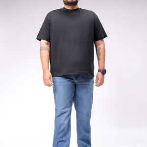 Men's Plus Size Blue Bootcut Fit Solid Stretchable Jeans