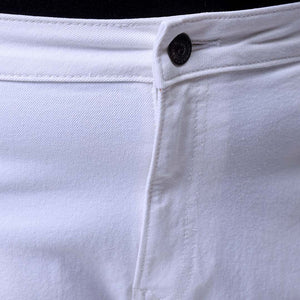 Men's Plus Size White Bootcut Fit Solid Stretchable Jeans