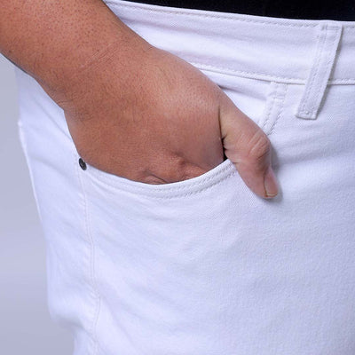 Men's Plus Size White Bootcut Fit Solid Stretchable Jeans