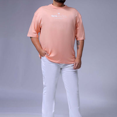 Men's Plus Size White Bootcut Fit Solid Stretchable Jeans