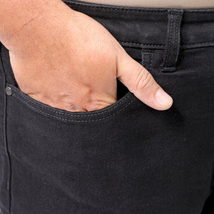 Men's Plus Size Black Carrot Fit Solid Stretchable Jeans