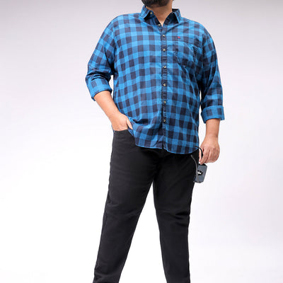 Men's Plus Size Black Carrot Fit Solid Stretchable Jeans