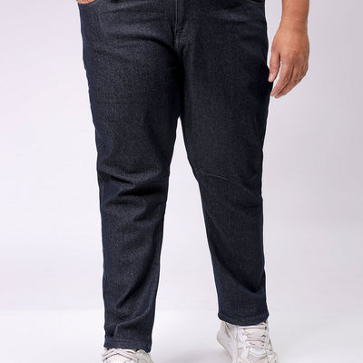 Men's Plus Size Blue Carrot Fit Solid Stretchable Jeans