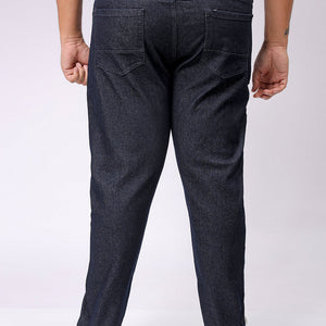 Men's Plus Size Blue Carrot Fit Solid Stretchable Jeans