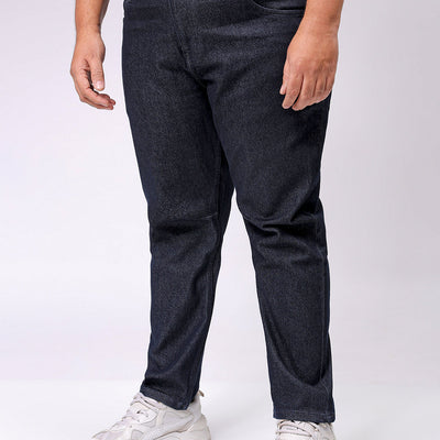 Men's Plus Size Blue Carrot Fit Solid Stretchable Jeans