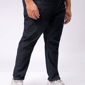 Men's Plus Size Blue Carrot Fit Solid Stretchable Jeans