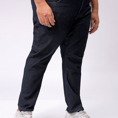 Men's Plus Size Blue Carrot Fit Solid Stretchable Jeans