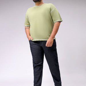 Men's Plus Size Blue Carrot Fit Solid Stretchable Jeans