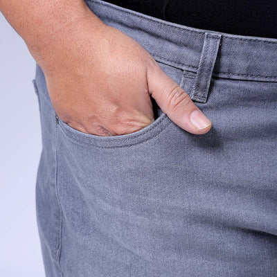 Men's Plus Size Grey Carrot Fit Solid Stretchable Jeans