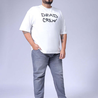 Men's Plus Size Grey Carrot Fit Solid Stretchable Jeans