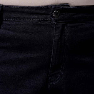 Men's Plus Size Black Baggy Fit Solid Stretchable Jeans