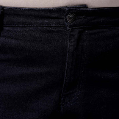 Men's Plus Size Black Baggy Fit Solid Stretchable Jeans