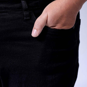 Men's Plus Size Black Baggy Fit Solid Stretchable Jeans