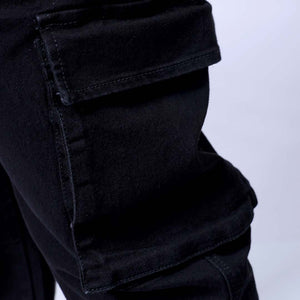 Men's Plus Size Black Baggy Fit Solid Stretchable Jeans