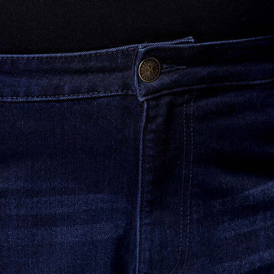 Men's Plus Size Dark Blue Baggy Fit Solid Stretchable Jeans