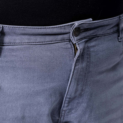 Men's Plus Size Grey Baggy Fit Solid Stretchable Jeans