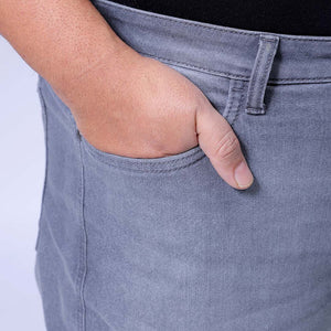 Men's Plus Size Grey Baggy Fit Solid Stretchable Jeans