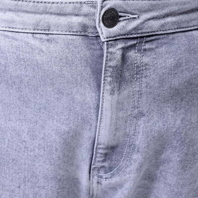 Men's Plus Size Grey Baggy Fit Solid Stretchable Jeans