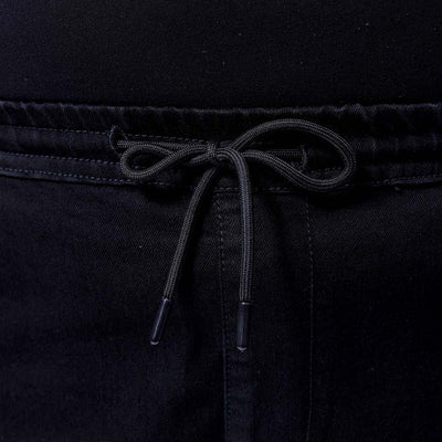 Men's Plus Size Black Slim Fit Solid Stretchable Denim Jogger