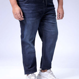 Men's Plus Size Black Slim Fit Solid Stretchable Denim Jogger