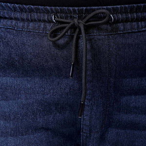 Men's Plus Size Black Slim Fit Solid Stretchable Denim Jogger