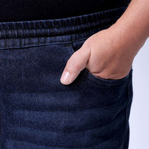 Men's Plus Size Black Slim Fit Solid Stretchable Denim Jogger