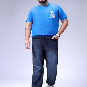 Men's Plus Size Black Slim Fit Solid Stretchable Denim Jogger