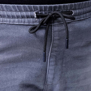 Men's Plus Size Grey Slim Fit Solid Stretchable Denim Jogger