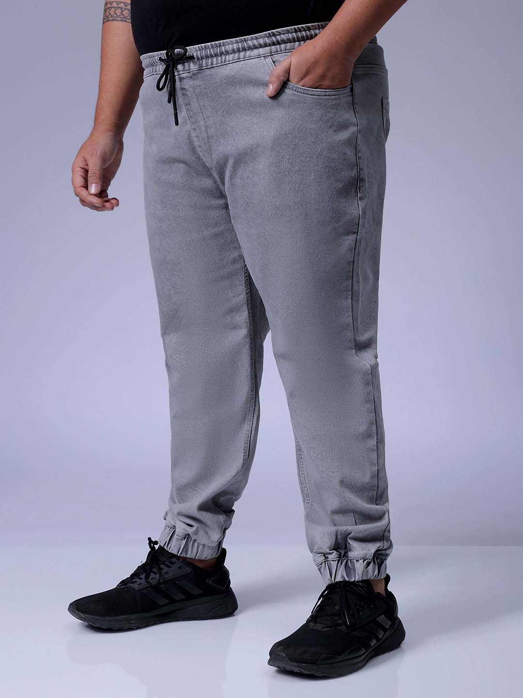Men's Plus Size Khaki Slim Fit Solid Stretchable Denim Jogger