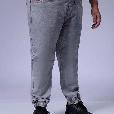 Men's Plus Size Khaki Slim Fit Solid Stretchable Denim Jogger