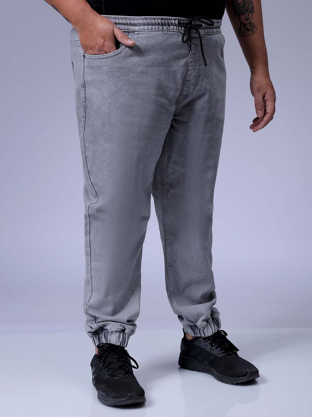 Men's Plus Size Khaki Slim Fit Solid Stretchable Denim Jogger