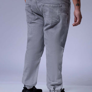 Men's Plus Size Khaki Slim Fit Solid Stretchable Denim Jogger