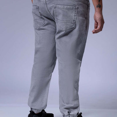 Men's Plus Size Khaki Slim Fit Solid Stretchable Denim Jogger
