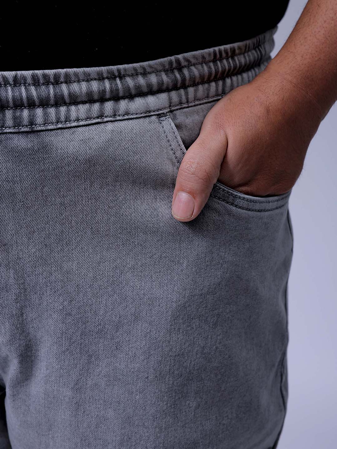 Men's Plus Size Khaki Slim Fit Solid Stretchable Denim Jogger