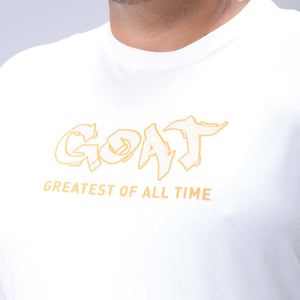 Men's Plus Size White Relaxed Fit Printed T-Shirt