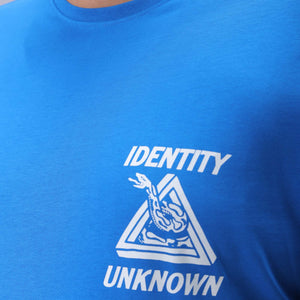 Men's Plus Size Blue Regular Fit Back Printed T-Shirt