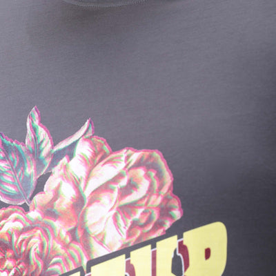 Men's Plus Size Grey Regular Fit Placement Print T-Shirt