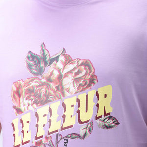 Men's Plus Size Lavender Regular Fit Placement Print T-Shirt