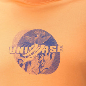 Men's Plus Size Orange Regular Fit Back Printed T-Shirt