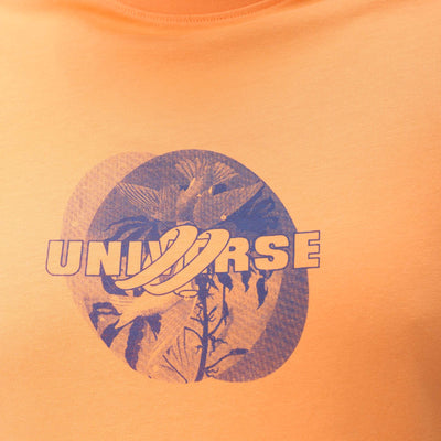 Men's Plus Size Orange Regular Fit Back Printed T-Shirt