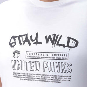 Men's Plus Size White Regular Fit Printed T-Shirt
